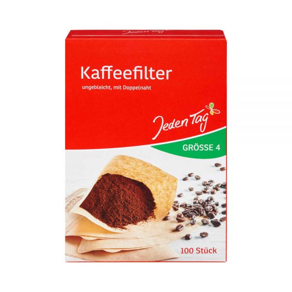 فیلتر قهوه جدن تگ Jeden Tag سایز 4 بسته 100 عددی