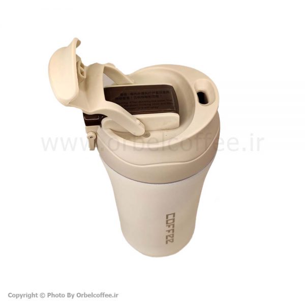 تراول ماگ طرح Coffee مدل دو حالته سفید 400 میلی لیتر