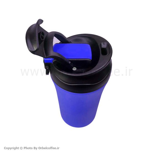 تراول ماگ طرح Coffee مدل دو حالته آبی 400 میلی لیتر
