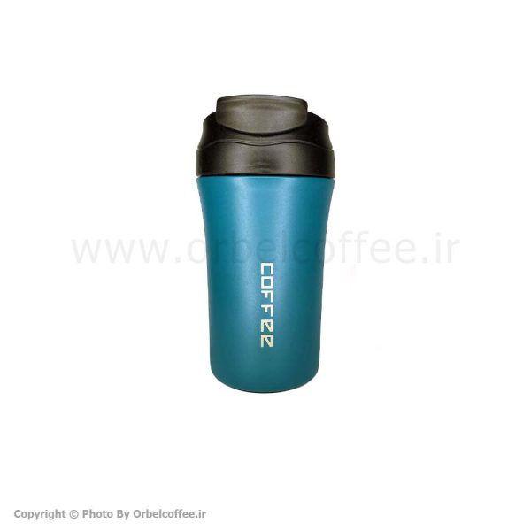 تراول ماگ طرح Coffee مدل دو حالته سبز آبی 400 میلی لیتر