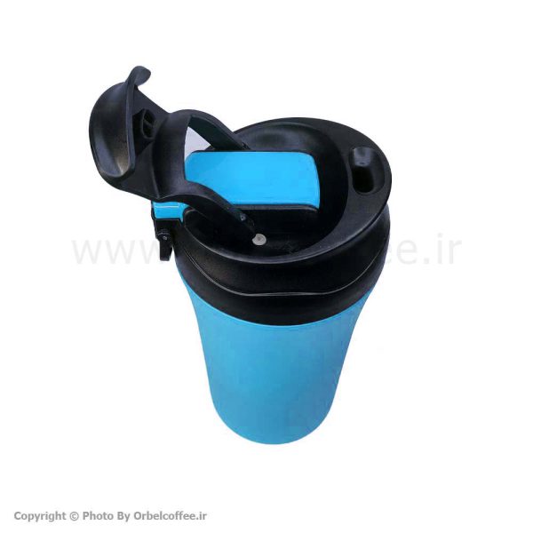 تراول ماگ طرح Coffee مدل دو حالته سبز آبی 400 میلی لیتر